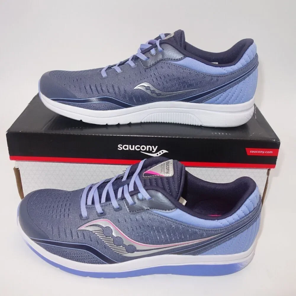 NEW Saucony Kinvara 11 Sneakers Lace Up Running Shoes Gray Purple Girl's 5.5